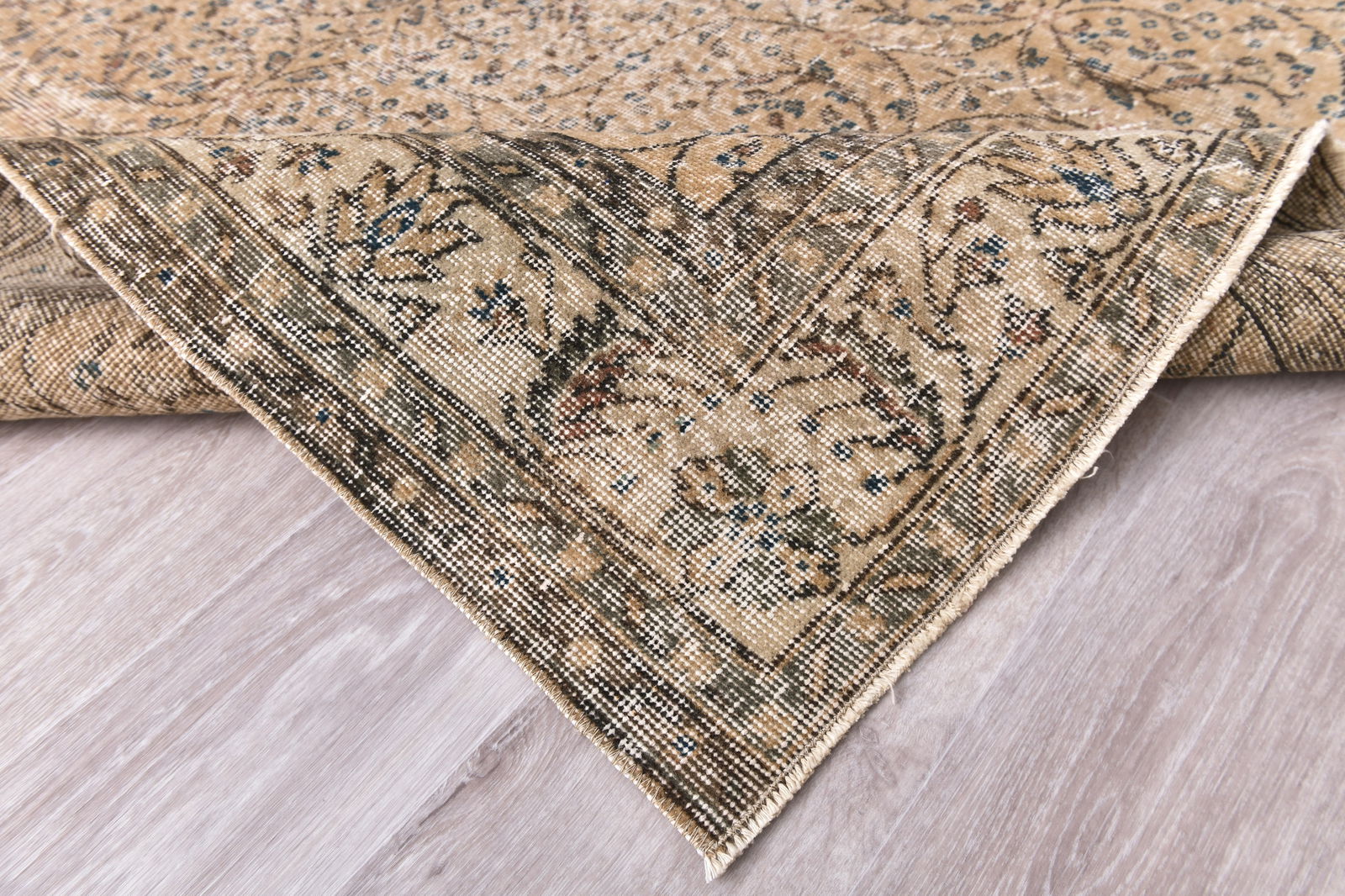 6'4'' x 10'1'' Handmade Vintage Wool Rug - 240652 - 12