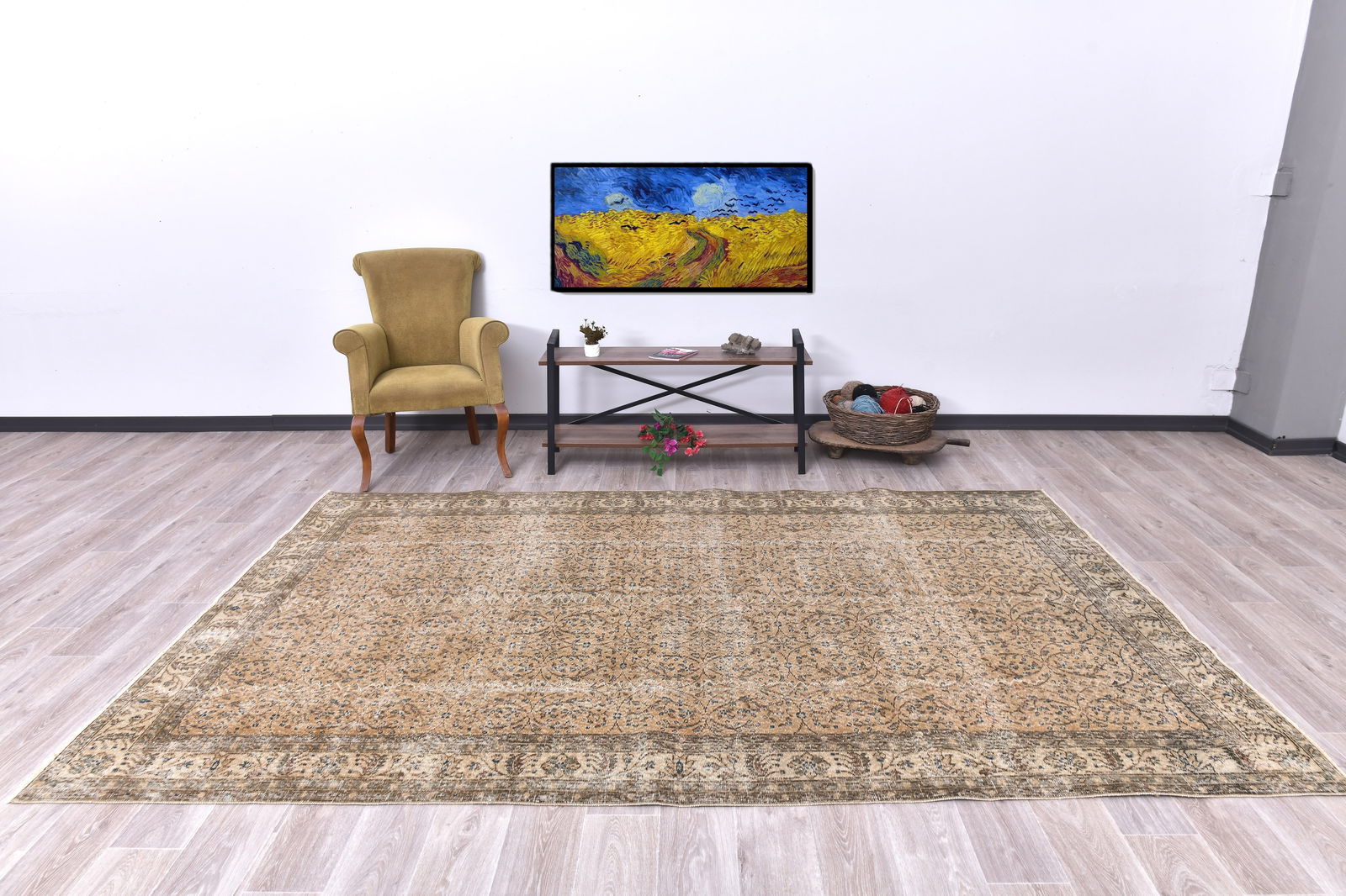 6'4'' x 10'1'' Handmade Vintage Wool Rug - 240652 (1 of 15)