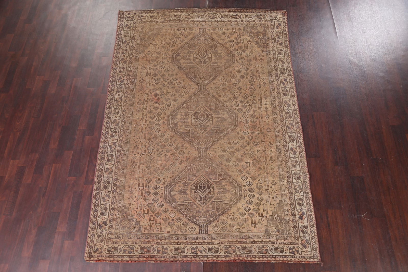 Antique Tribal Shiraz Persian Area Rug 6x9 - 3