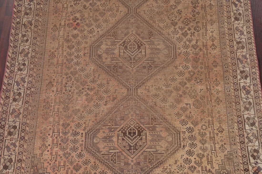 Antique Tribal Shiraz Persian Area Rug 6x9 - 4