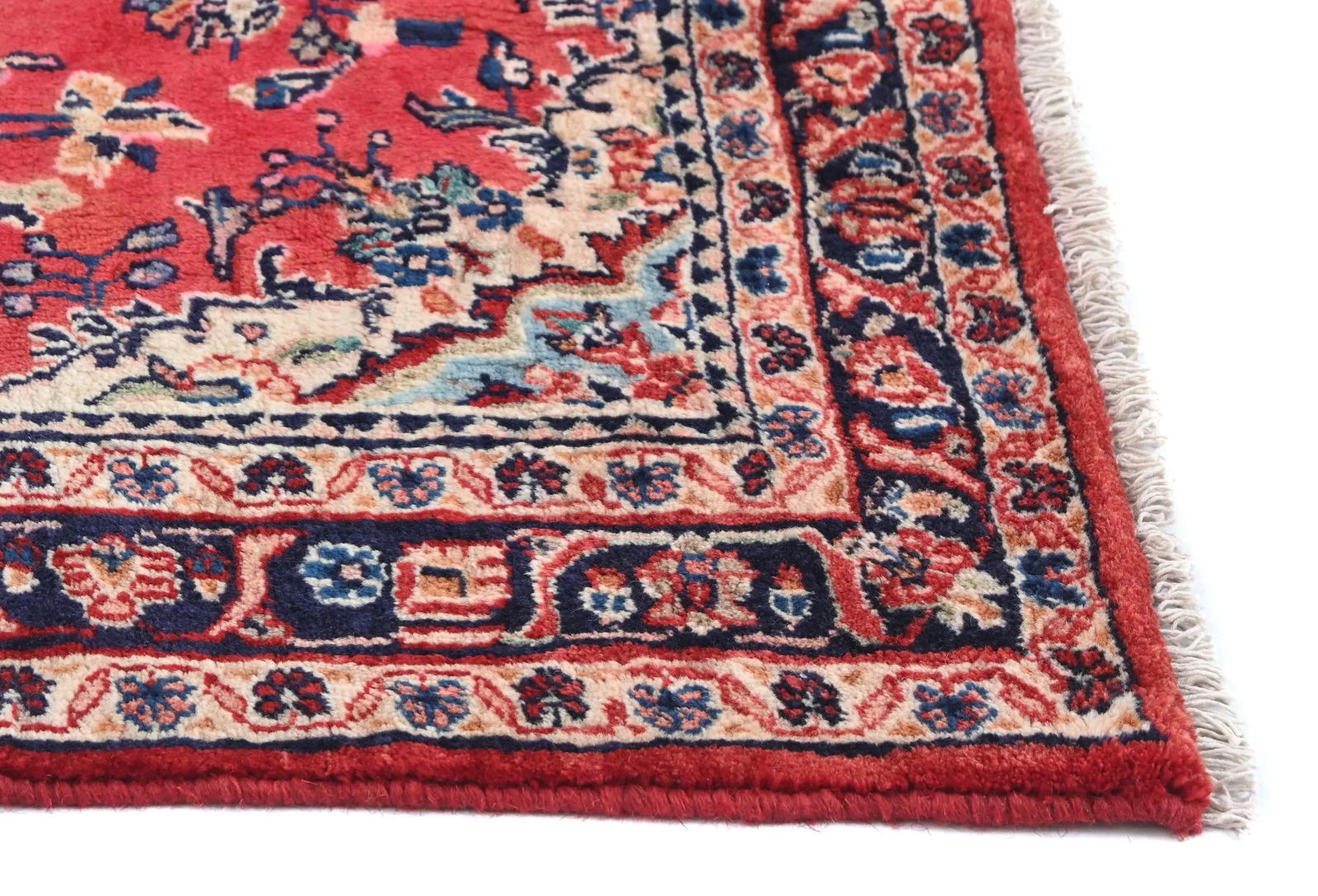 Vintage Red Floral Tribal 3'7X5'6 Hamedan Persian Rug - 8