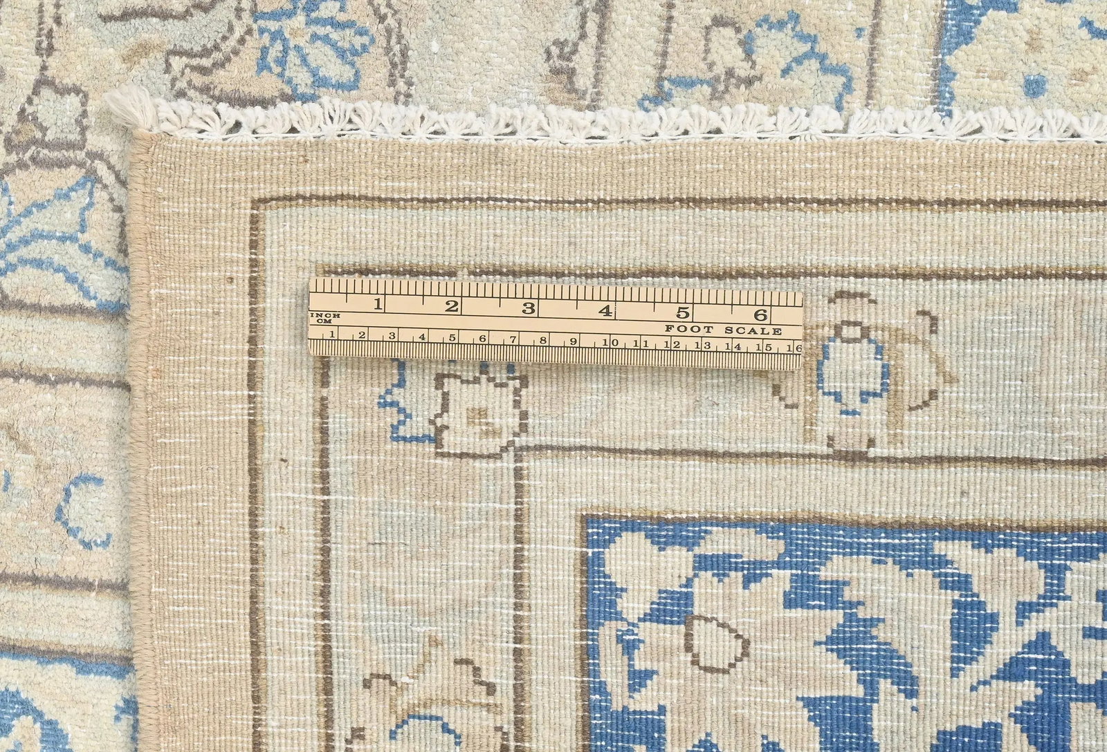 Antique Muted Beige Floral 9X12 Distressed Vintage Oriental Rug - 10