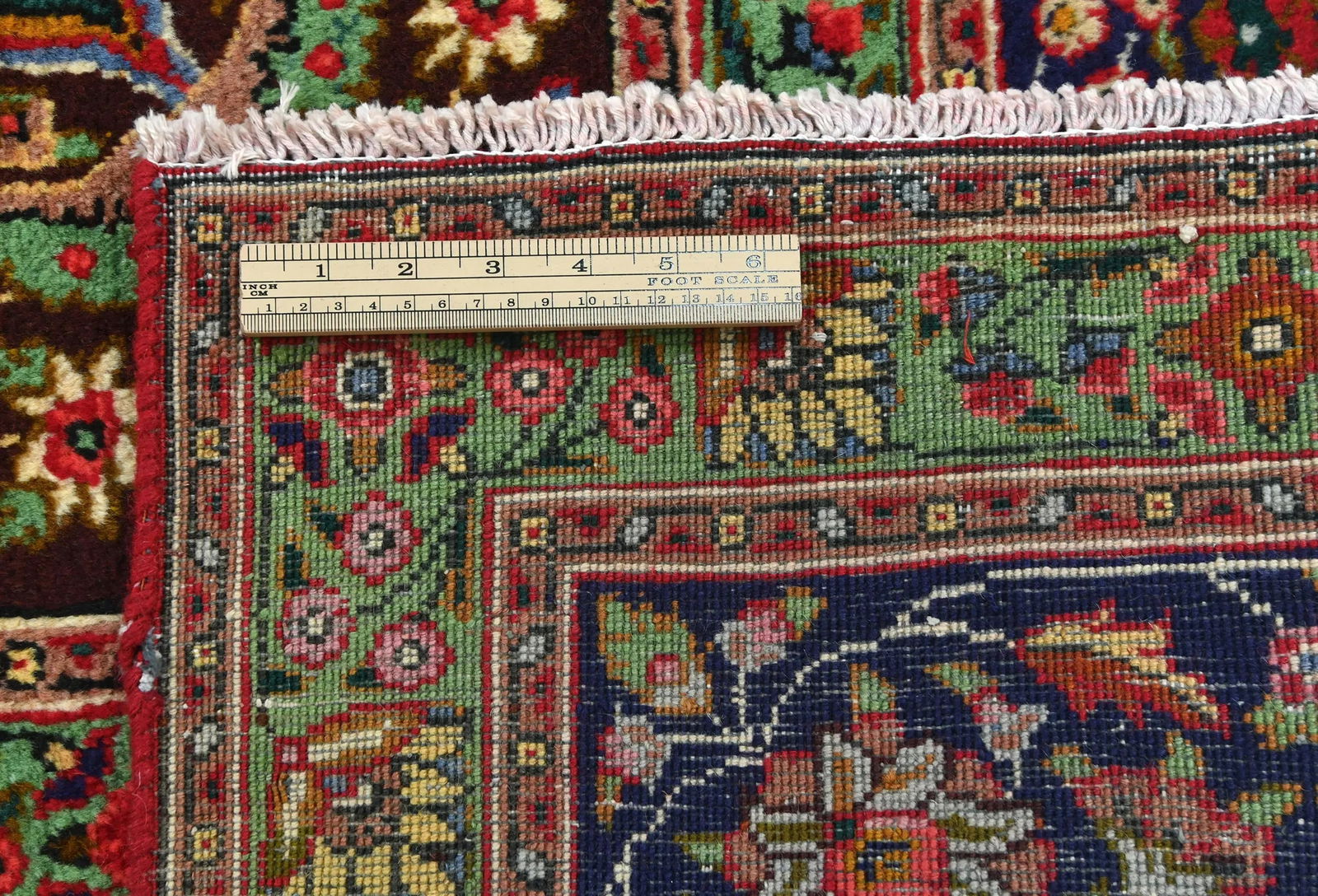 Vintage Red Floral Traditional 10X13 Tabriz Persian Rug - 11