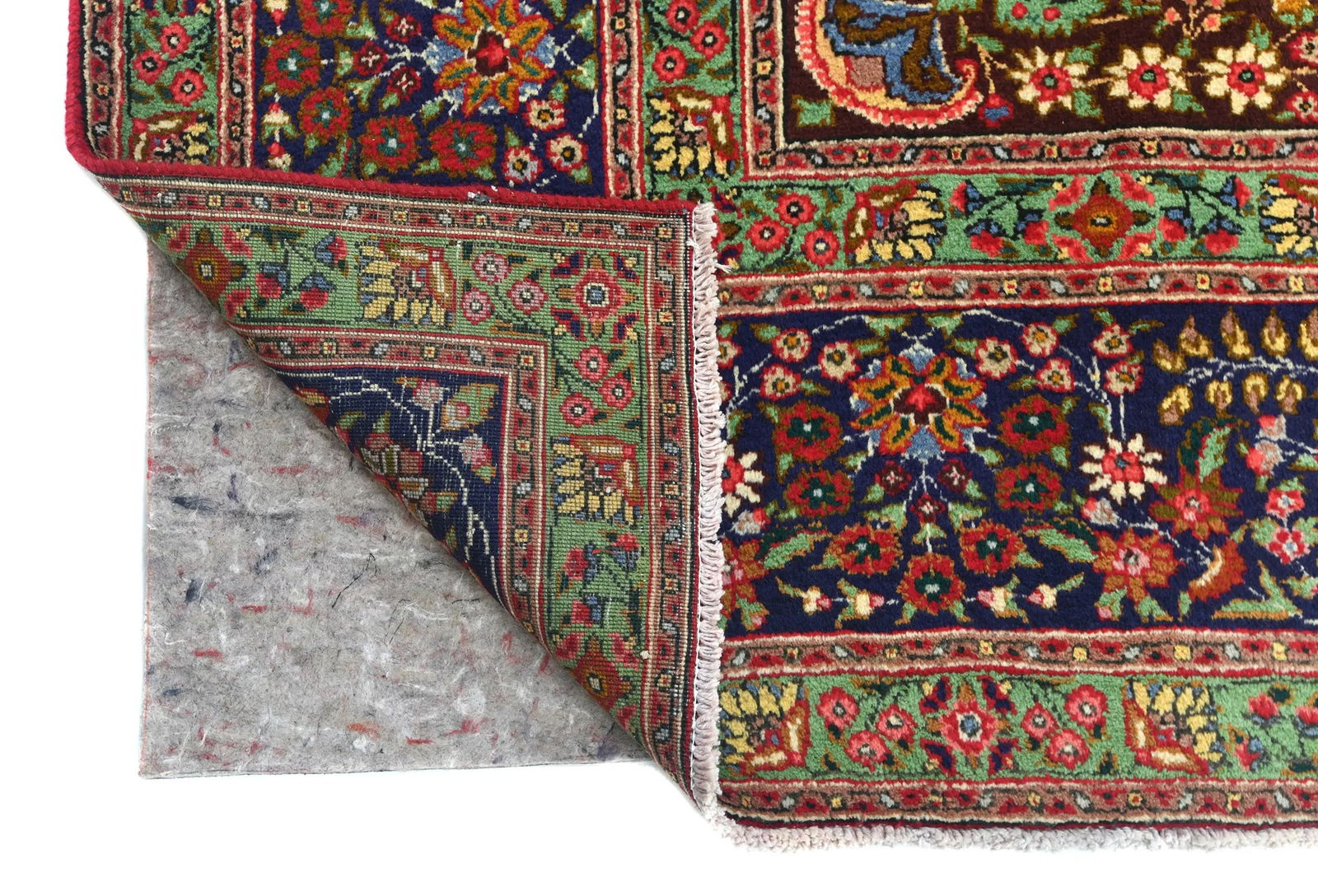 Vintage Red Floral Traditional 10X13 Tabriz Persian Rug - 12