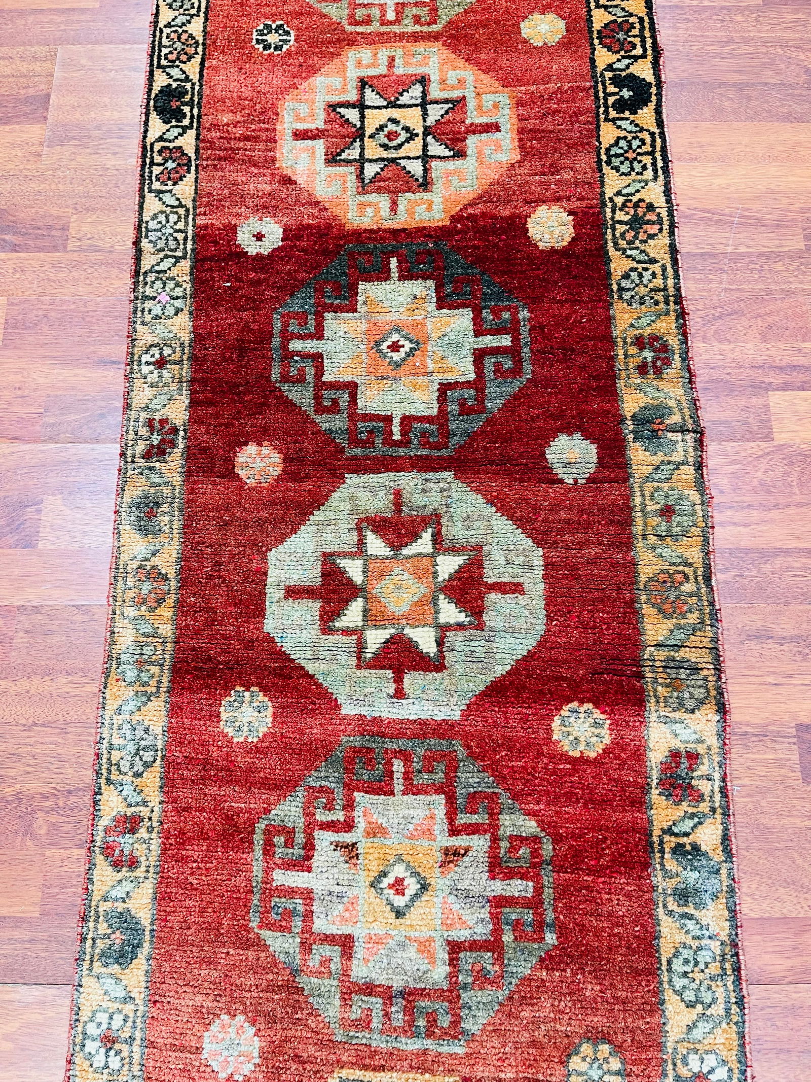 Antique Tiurkish Caucasian Runner-4878 - 4