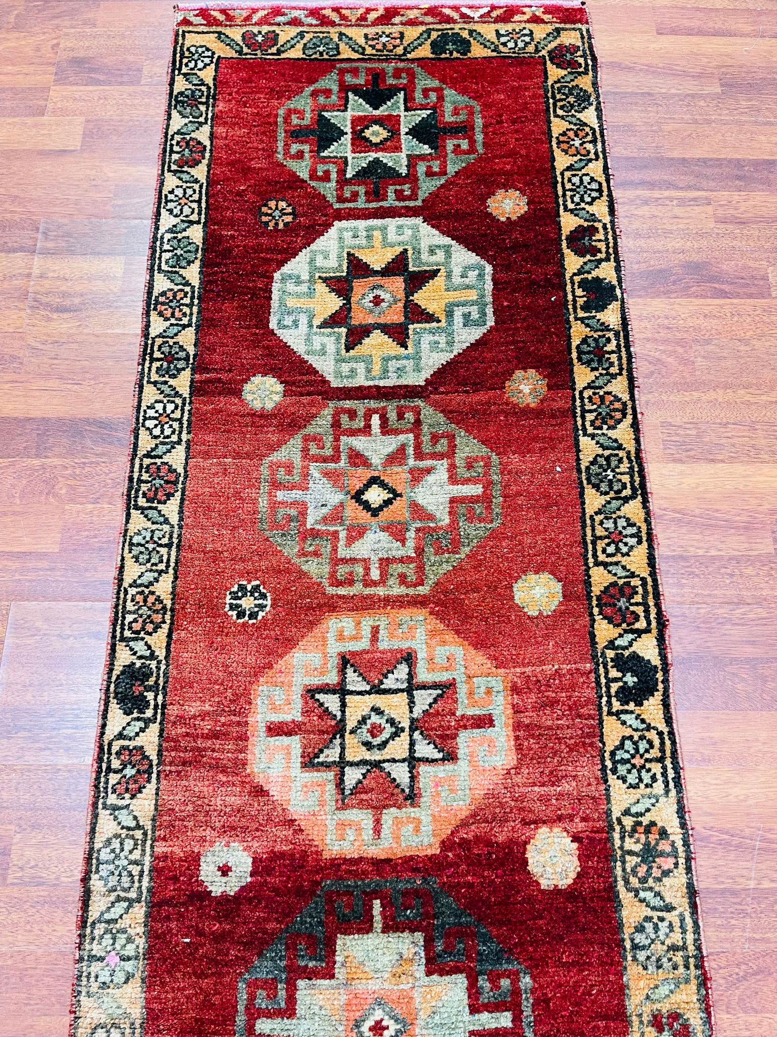Antique Tiurkish Caucasian Runner-4878 - 5