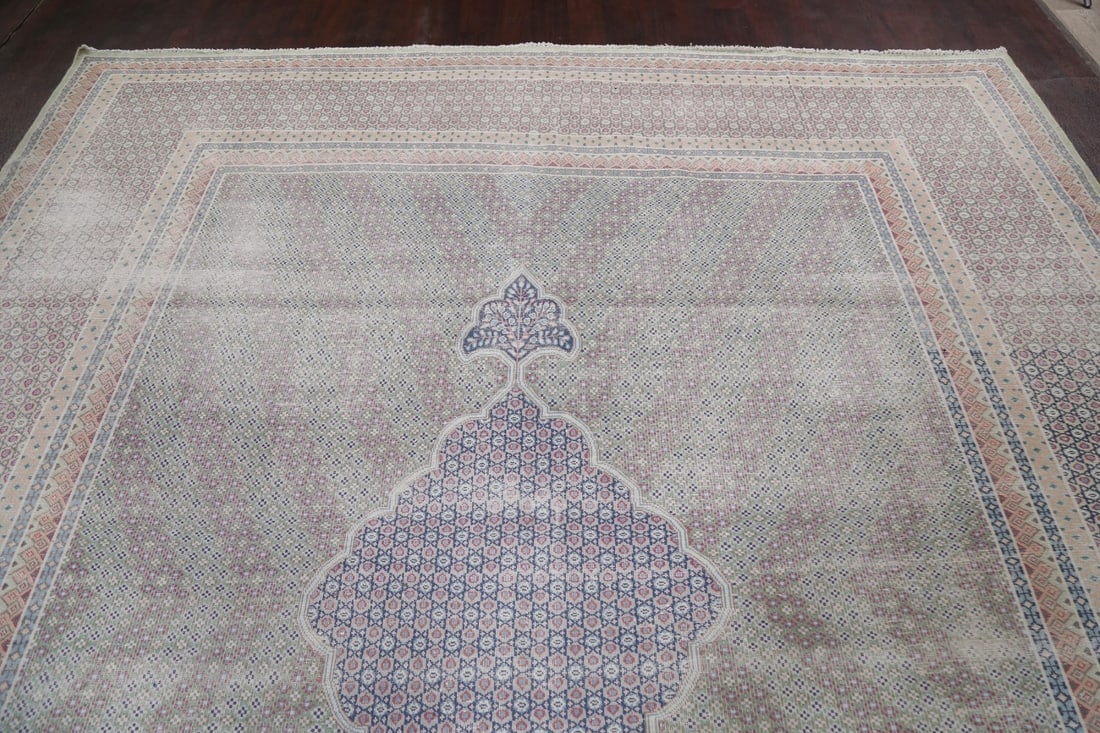 Antique Distressed Kerman Persian Area Rug 10x12 - 12