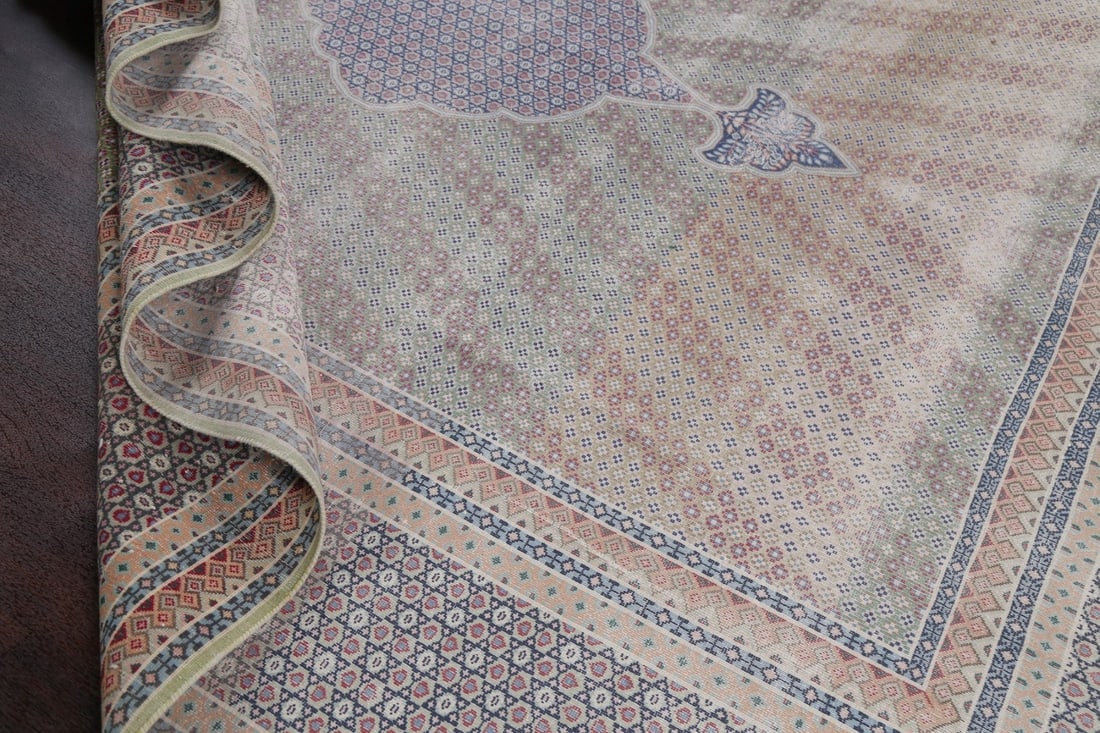 Antique Distressed Kerman Persian Area Rug 10x12 - 17