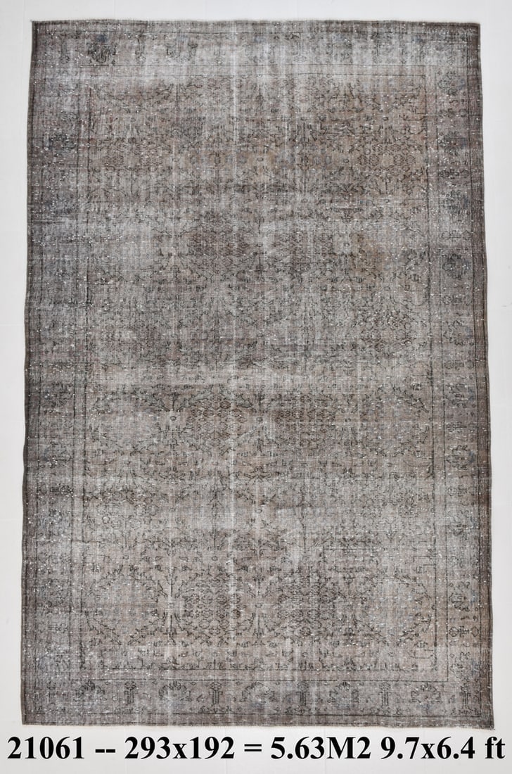 6'3'' x 9'7'' Handmade Vintage Wool Rug - 21061: Title: 6'3'' x 9'7'' Handmade Vintage Wool Rug - 21061 Description:6'3'' x 9'7'' Handmade Vintage Wool Rug - 21061 Origin:Turkiye Date/Period:1960-90 Materials:Wool,Cotton Dimension:6'3''x9'7'' ft, 19
