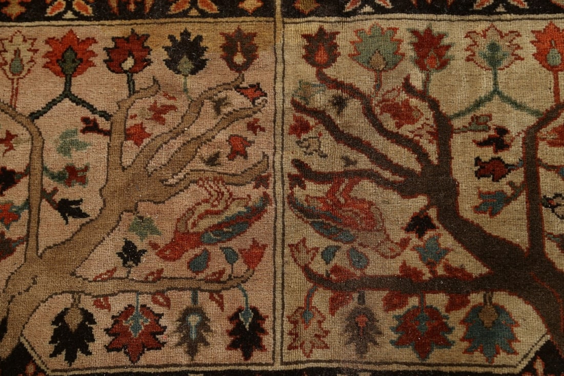 Antique Vegetable Dye Tabriz Haj Jalili Persian Rug 14x20 - 10