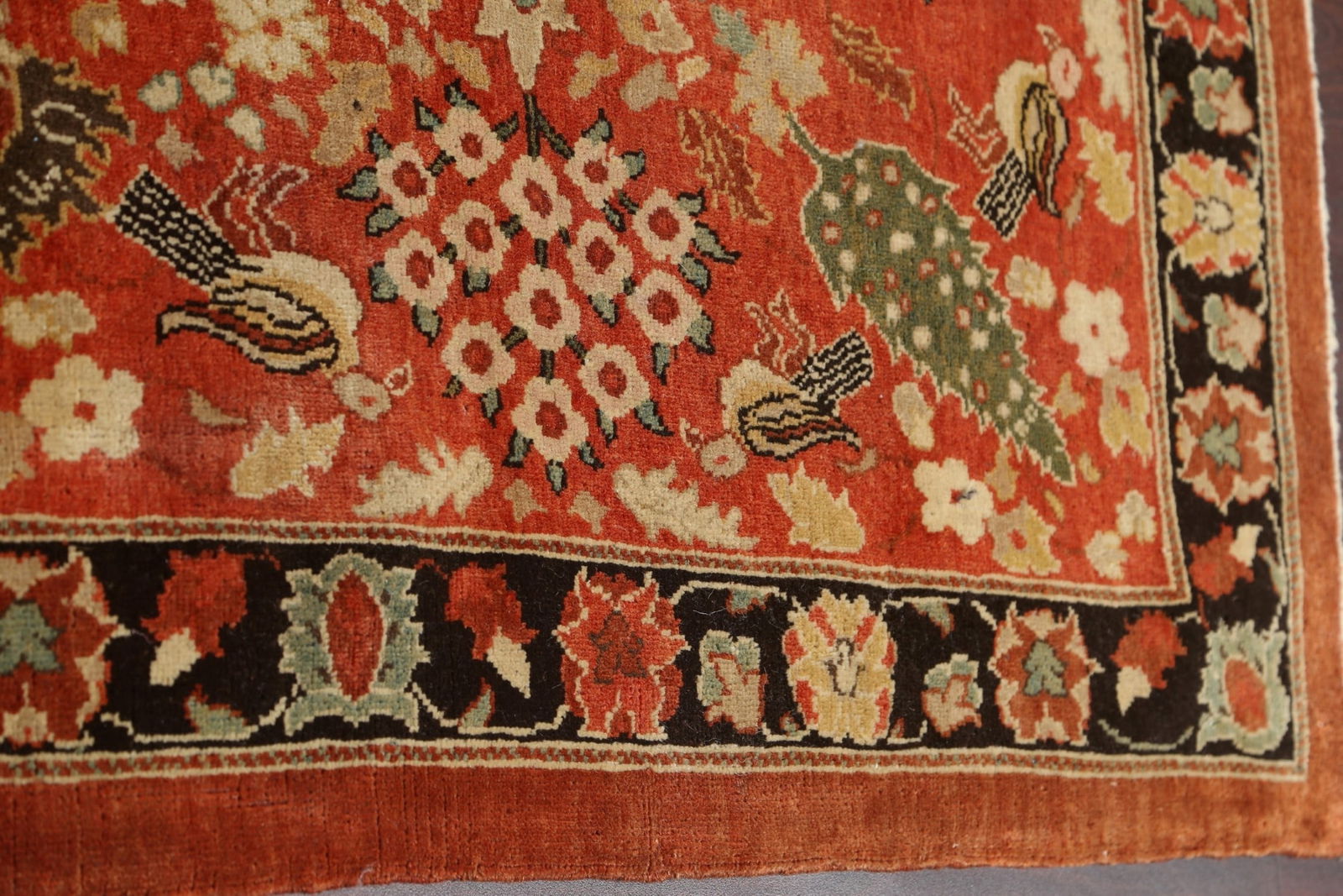 Antique Vegetable Dye Tabriz Haj Jalili Persian Rug 14x20 - 12