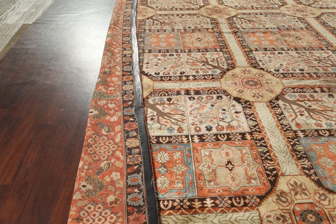 Antique Vegetable Dye Tabriz Haj Jalili Persian Rug 14x20 - 15