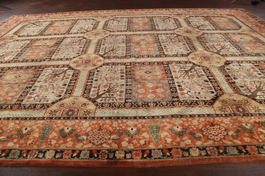Antique Vegetable Dye Tabriz Haj Jalili Persian Rug 14x20 - 16