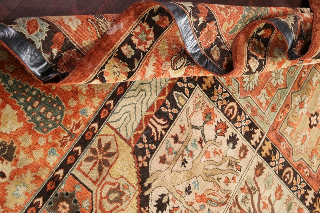 Antique Vegetable Dye Tabriz Haj Jalili Persian Rug 14x20 - 19