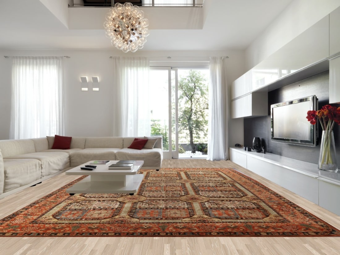 Antique Vegetable Dye Tabriz Haj Jalili Persian Rug 14x20 - 2