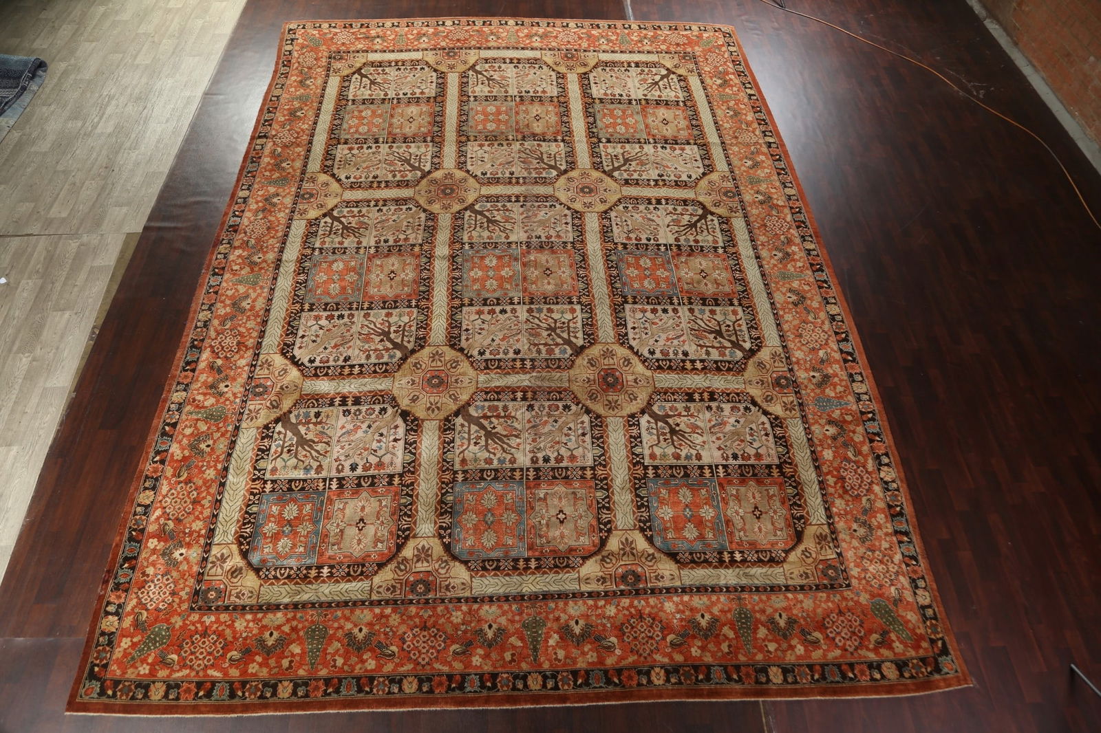 Antique Vegetable Dye Tabriz Haj Jalili Persian Rug 14x20 - 3