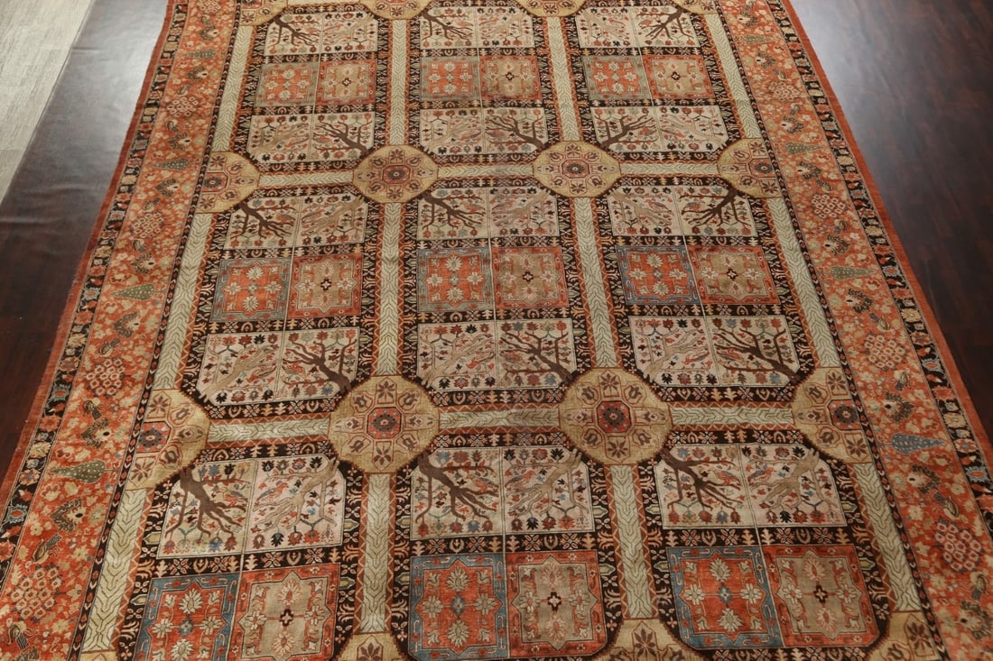 Antique Vegetable Dye Tabriz Haj Jalili Persian Rug 14x20 - 4