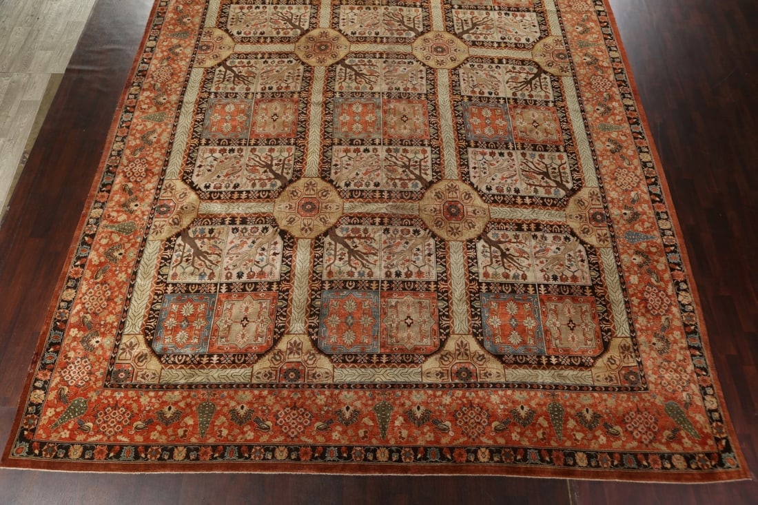 Antique Vegetable Dye Tabriz Haj Jalili Persian Rug 14x20 - 6