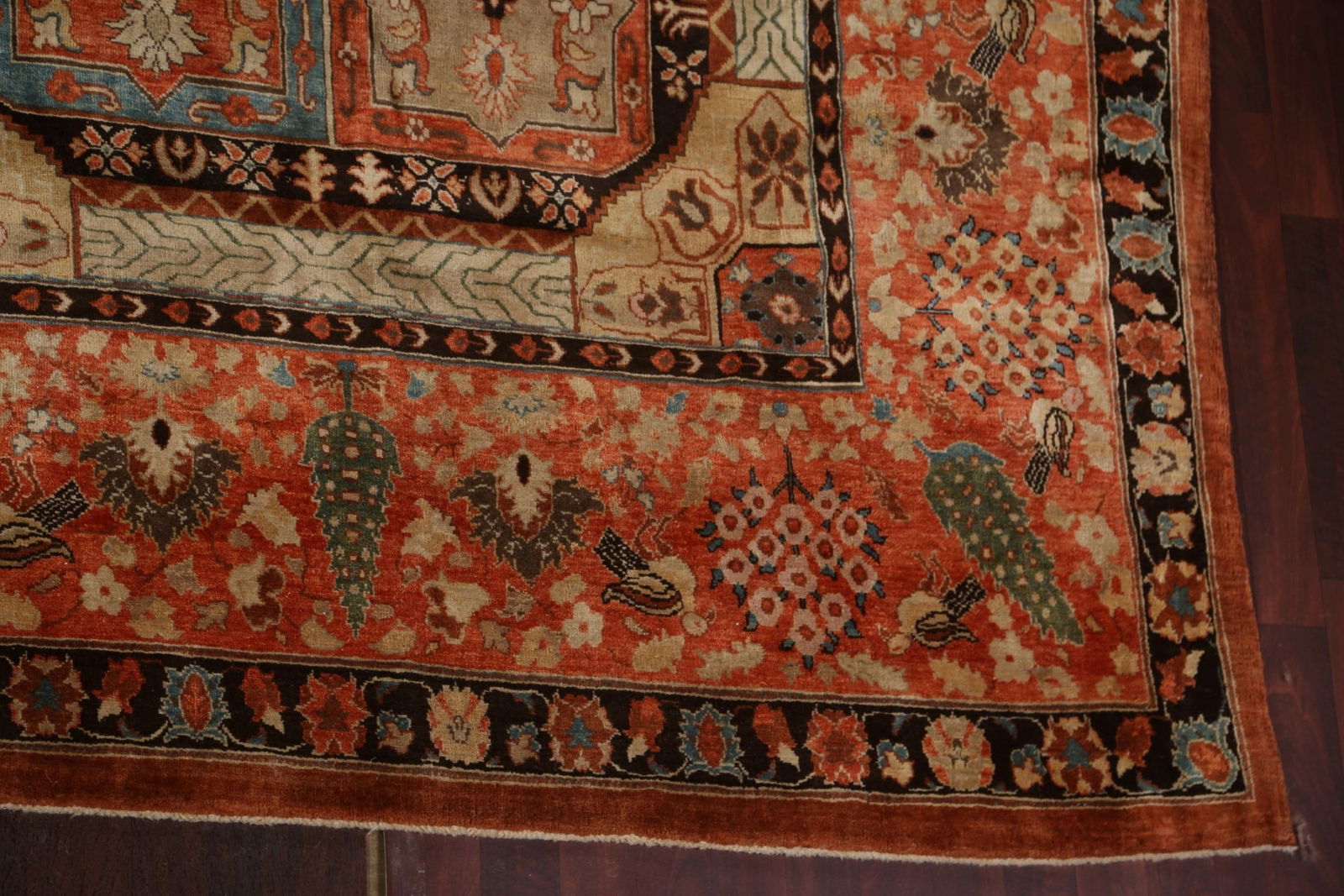 Antique Vegetable Dye Tabriz Haj Jalili Persian Rug 14x20 - 7