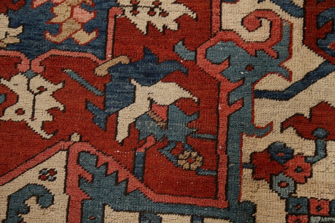 Antique Vegetable Dye Heriz Serapi Persian Area Rug 10x11 - 11