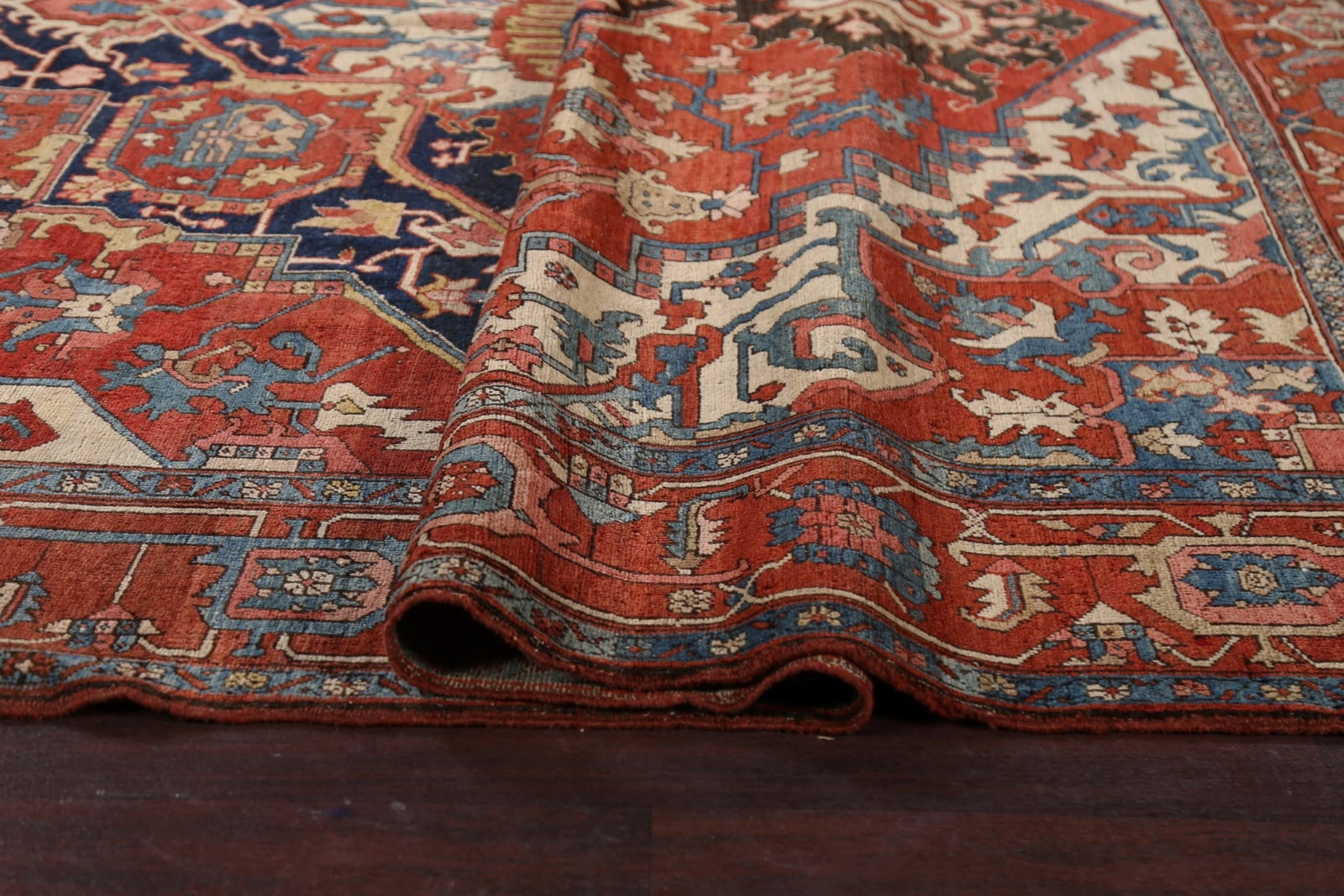 Antique Vegetable Dye Heriz Serapi Persian Area Rug 10x11 - 14