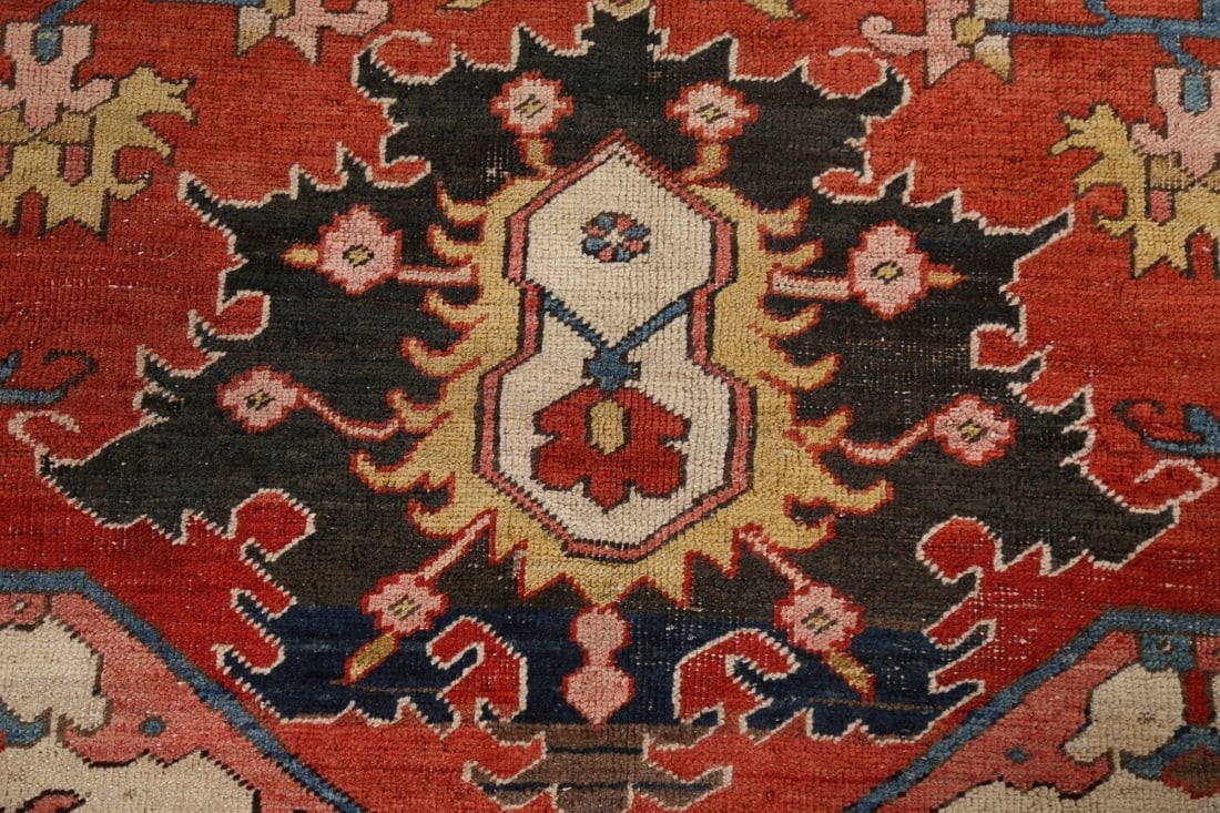 Antique Vegetable Dye Heriz Serapi Persian Area Rug 10x11 - 9