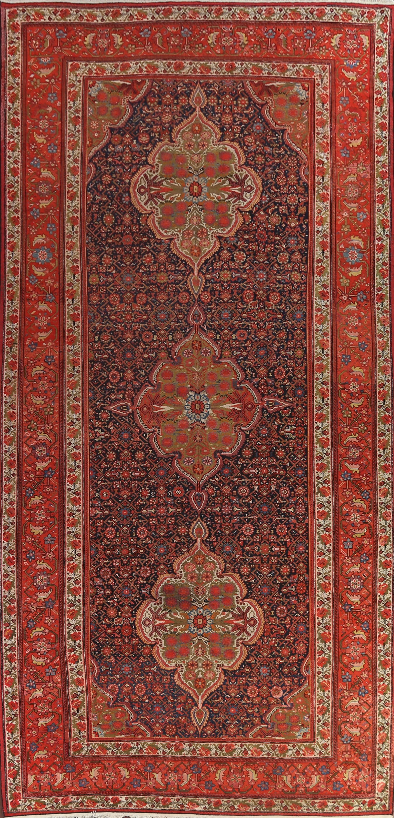 Pre-1900 Antique Vegetable Dye Bakhtiari Persian Rug 10x20: Title:Pre-1900 Antique Vegetable Dye Bakhtiari Persian Rug 10x20 Origin:A Beautiful Genuine Iran ( Persia ) Bakhtiari rug is Hand Knotted by skillful weavers in Iran ( Persia ) with