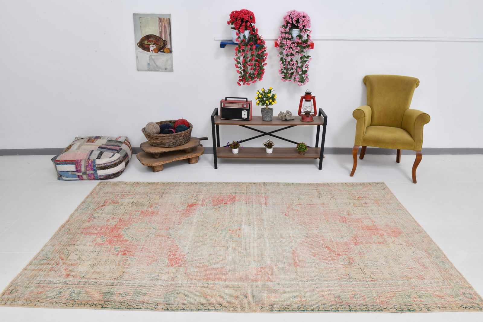 5'8'' x 9'4'' Handmade Vintage Wool Rug - 20168 - 2