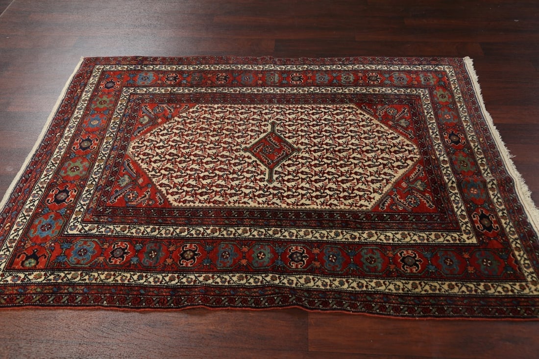 Antique Vegetable Dye Senneh Persian Rug 4x6 - 11