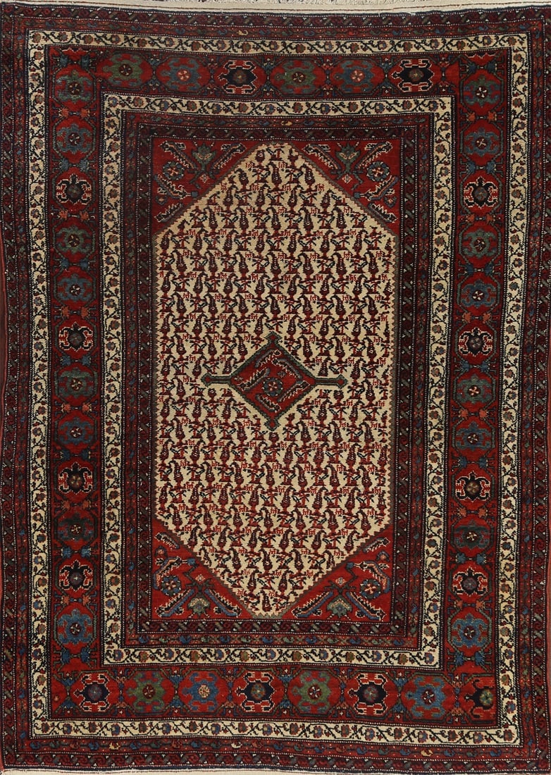 Antique Vegetable Dye Senneh Persian Rug 4x6 (1 of 15)