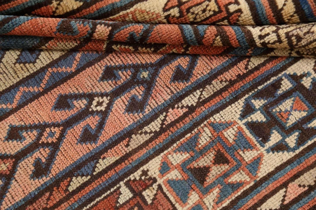 Pre-1900 Antique Vegetable Dye Kazak Oriental Area Rug 4x7 - 16