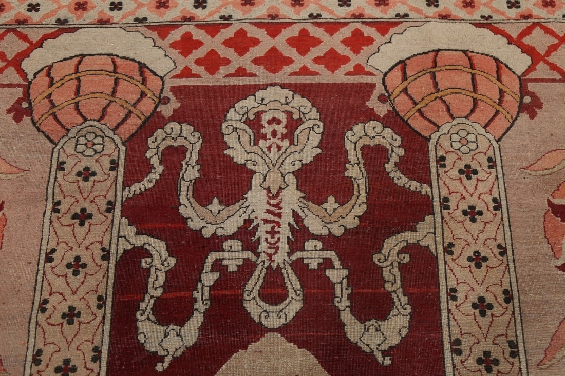 Pre-1900 Antique Vegetable Dye Agra Rug 10x14 - 12