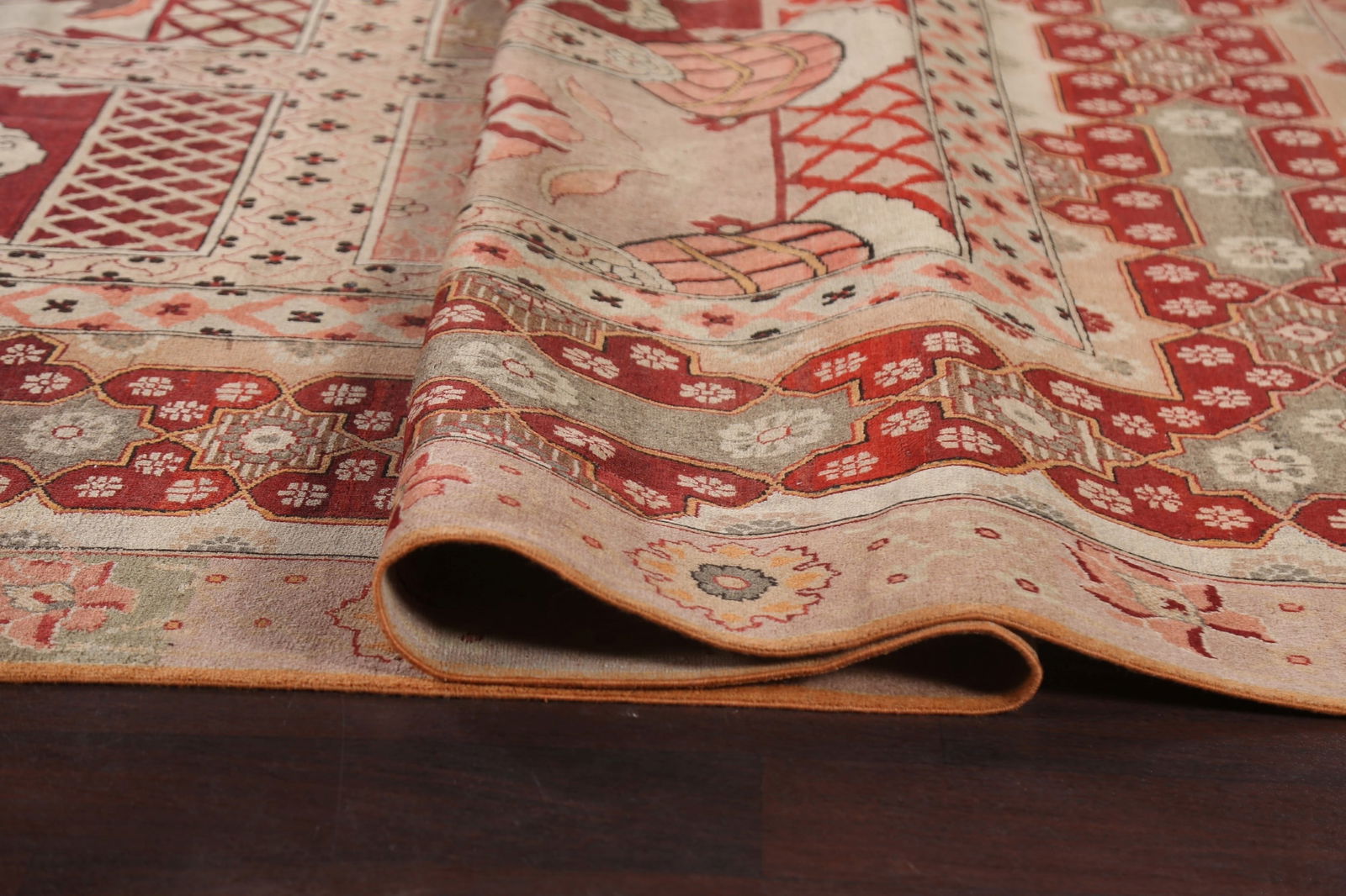 Pre-1900 Antique Vegetable Dye Agra Rug 10x14 - 13