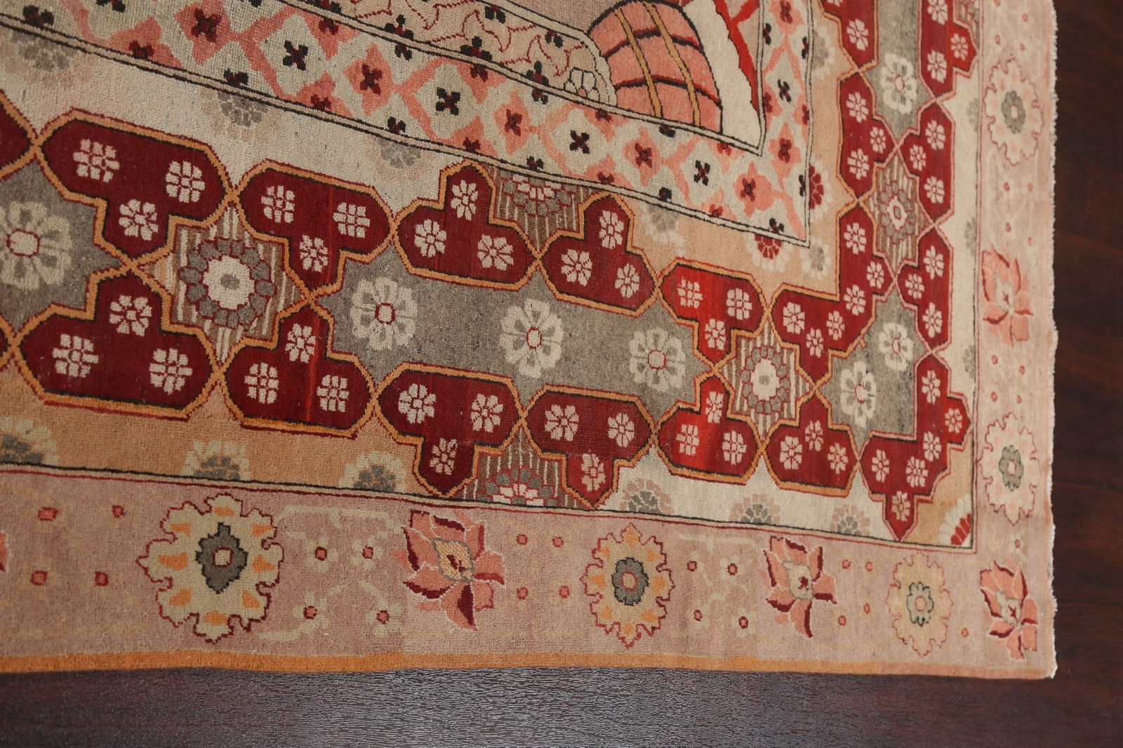 Pre-1900 Antique Vegetable Dye Agra Rug 10x14 - 15