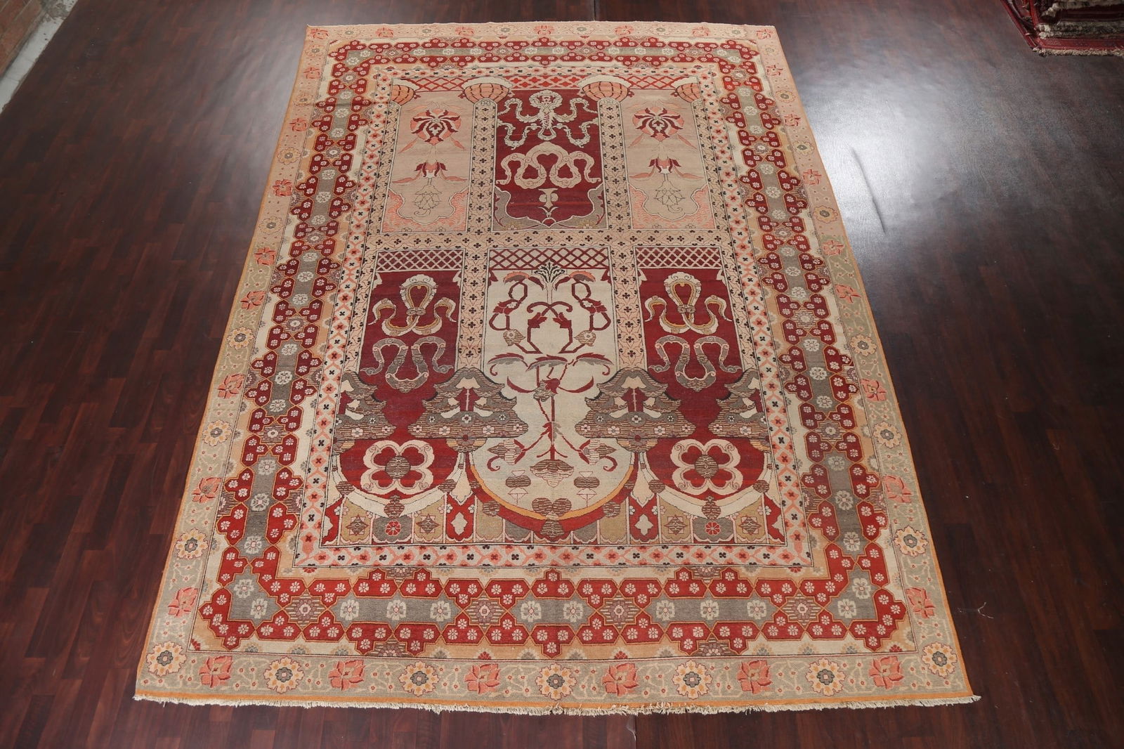 Pre-1900 Antique Vegetable Dye Agra Rug 10x14 - 3