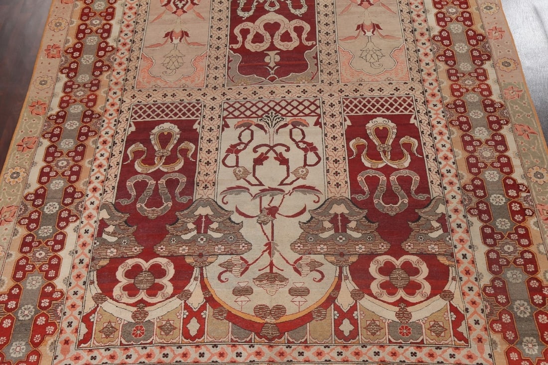 Pre-1900 Antique Vegetable Dye Agra Rug 10x14 - 4