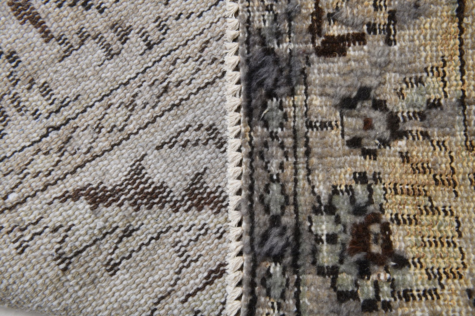 5'4'' x 9'8'' Handmade Vintage Wool Rug - 20243 - 14