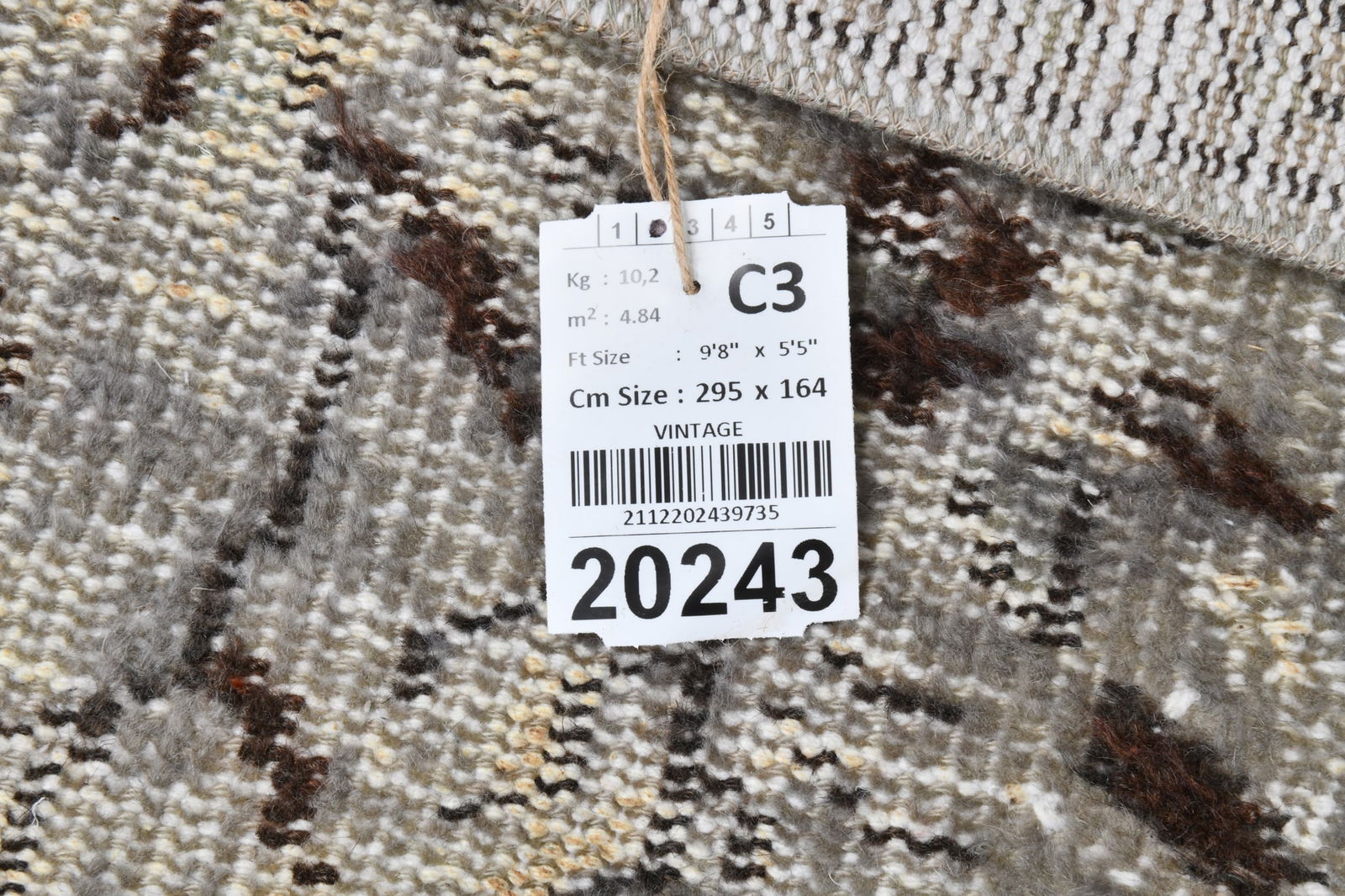 5'4'' x 9'8'' Handmade Vintage Wool Rug - 20243 - 20