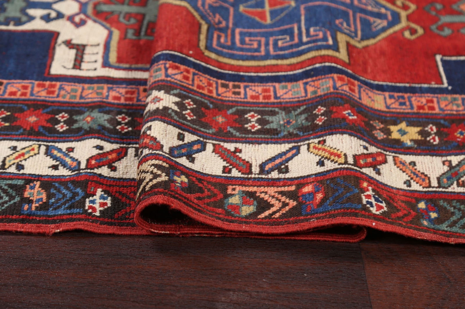 Pre-1900 Antique Vegetable Dye Kazak Persian Rug 4x8 - 14