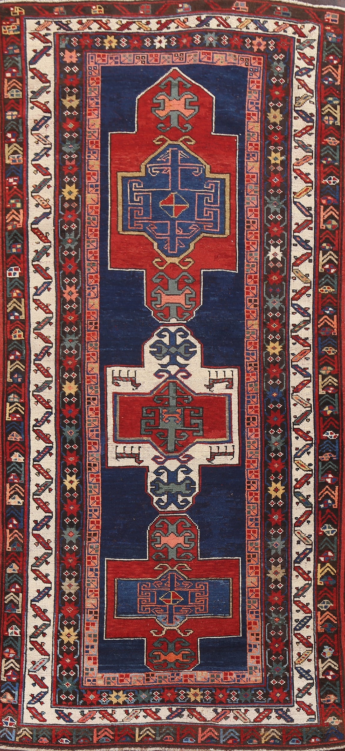 Pre-1900 Antique Vegetable Dye Kazak Persian Rug 4x8 (1 of 20)