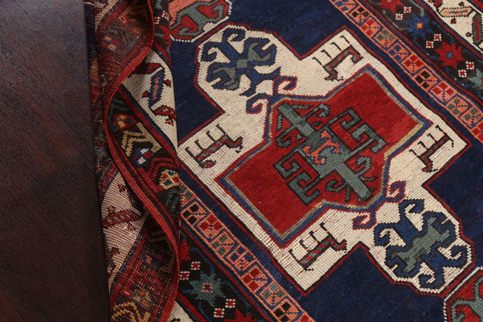 Pre-1900 Antique Vegetable Dye Kazak Persian Rug 4x8 - 20