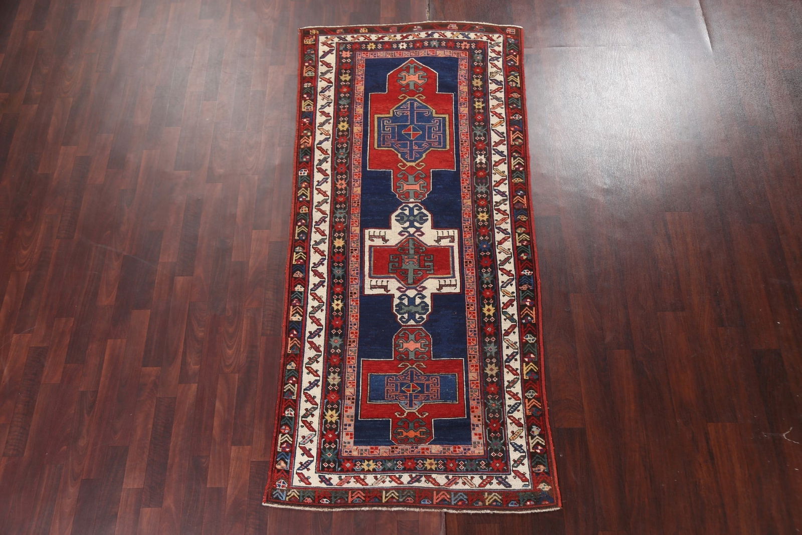 Pre-1900 Antique Vegetable Dye Kazak Persian Rug 4x8 - 3