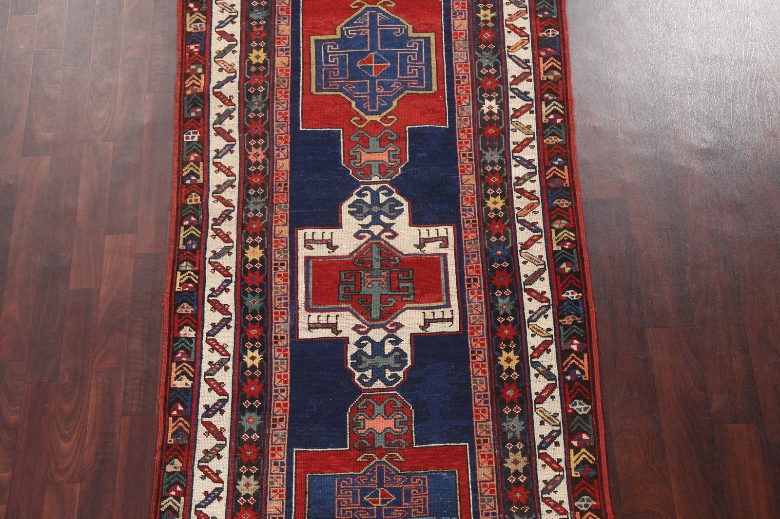 Pre-1900 Antique Vegetable Dye Kazak Persian Rug 4x8 - 4