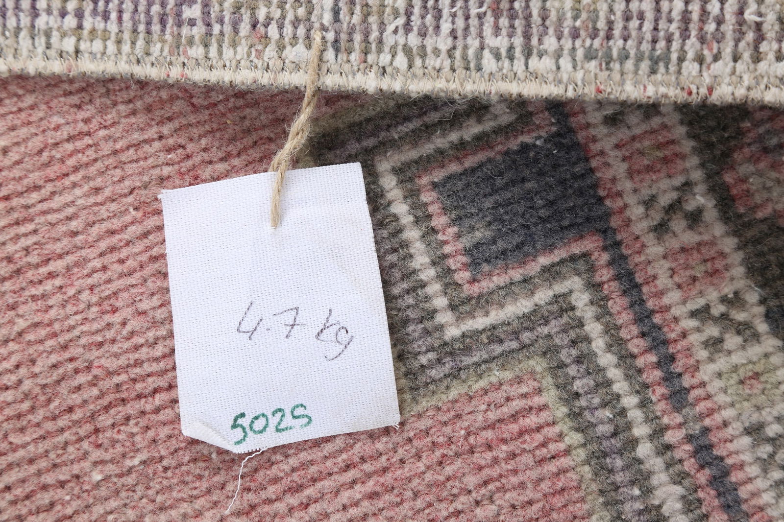 3'8'' x 7'2'' Handmade Vintage Wool Rug - 5025 - 19