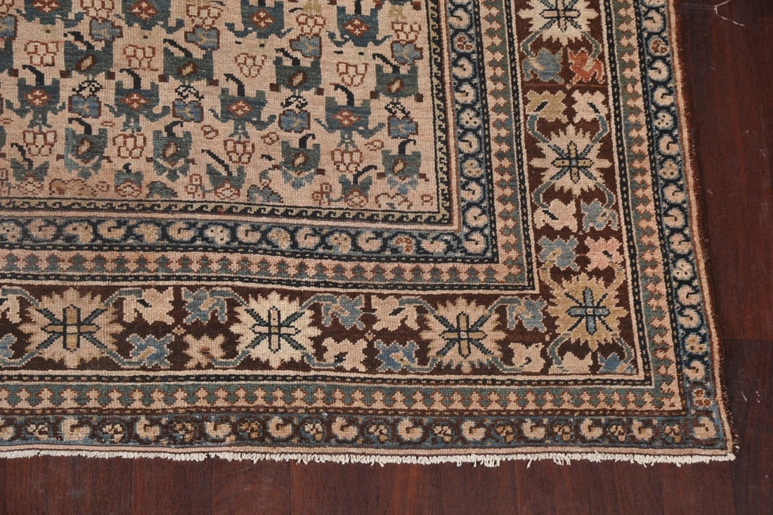 Pre-1900 Antique Vegetable Dye Bibikabad Persian Rug 10x16 - 7