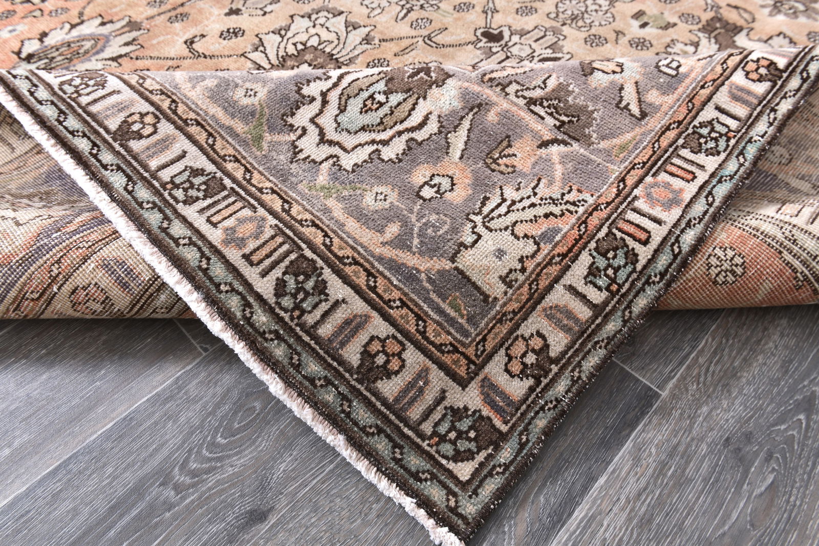 9'4'' x 10'11'' Unique Handmade Vintage Rug - 242721 - 14