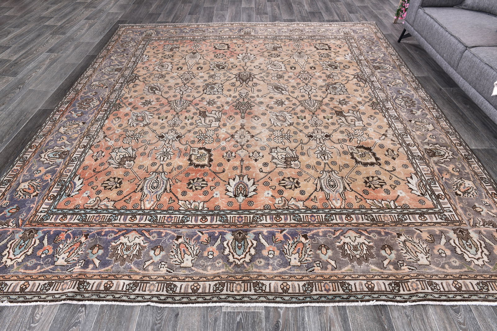 9'4'' x 10'11'' Unique Handmade Vintage Rug - 242721 - 3