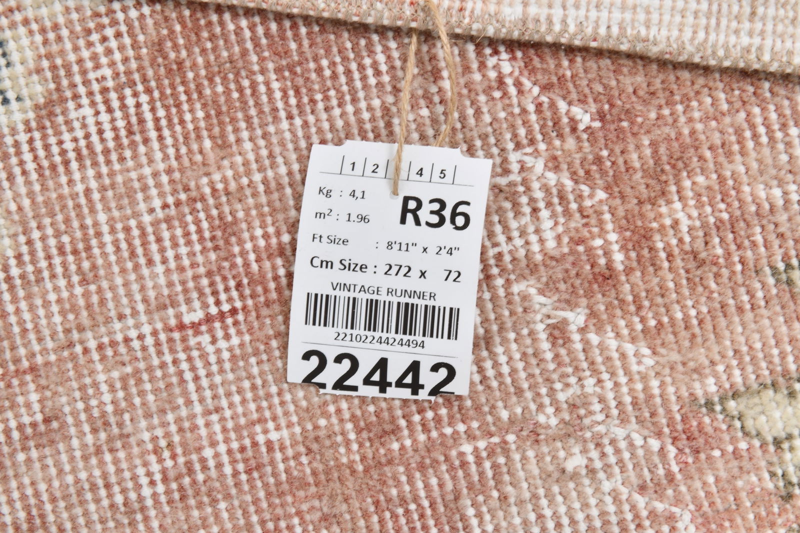 2'4'' x 8'11'' Handmade Vintage Wool Rug - 22442 - 19