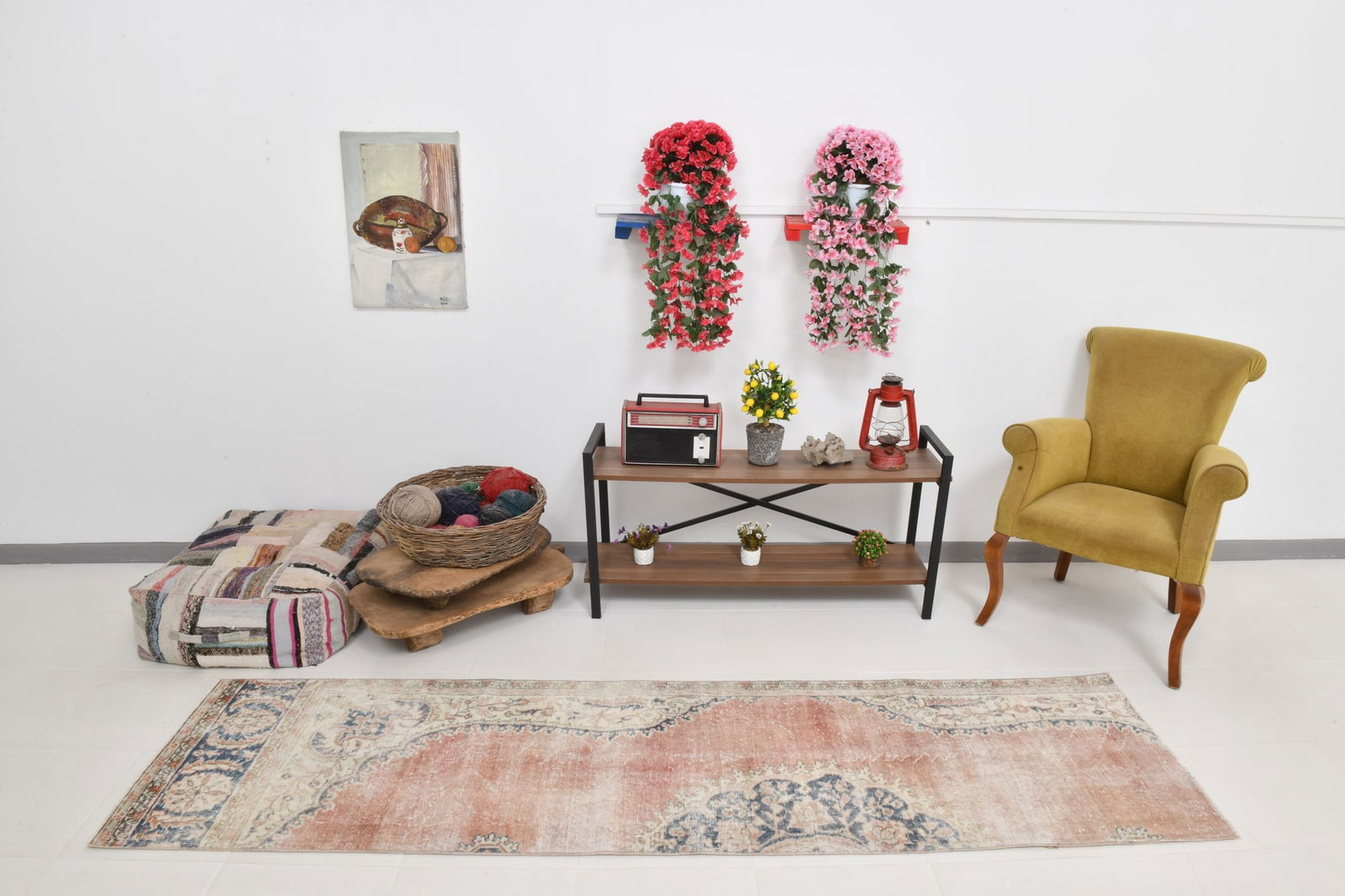 2'4'' x 8'11'' Handmade Vintage Wool Rug - 22442 - 2