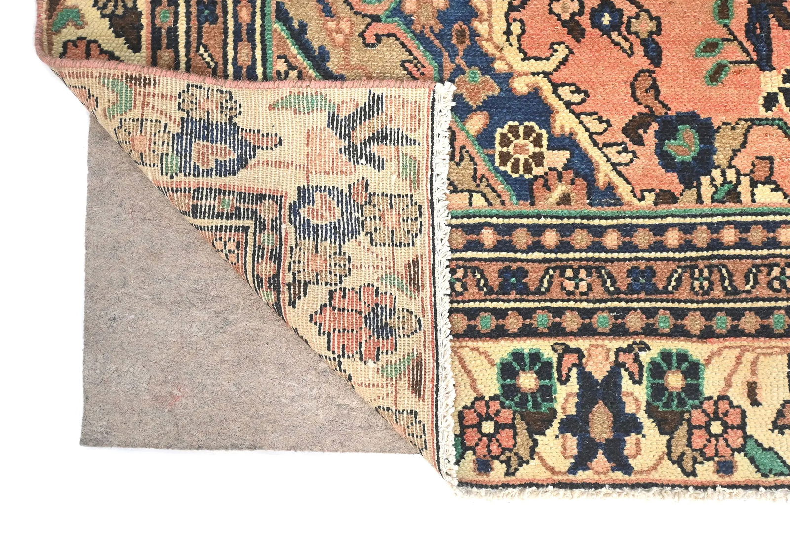 Semi Antique Muted Floral 6X9 Distressed Vintage Oriental Rug - 12